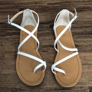 White strappy sandals